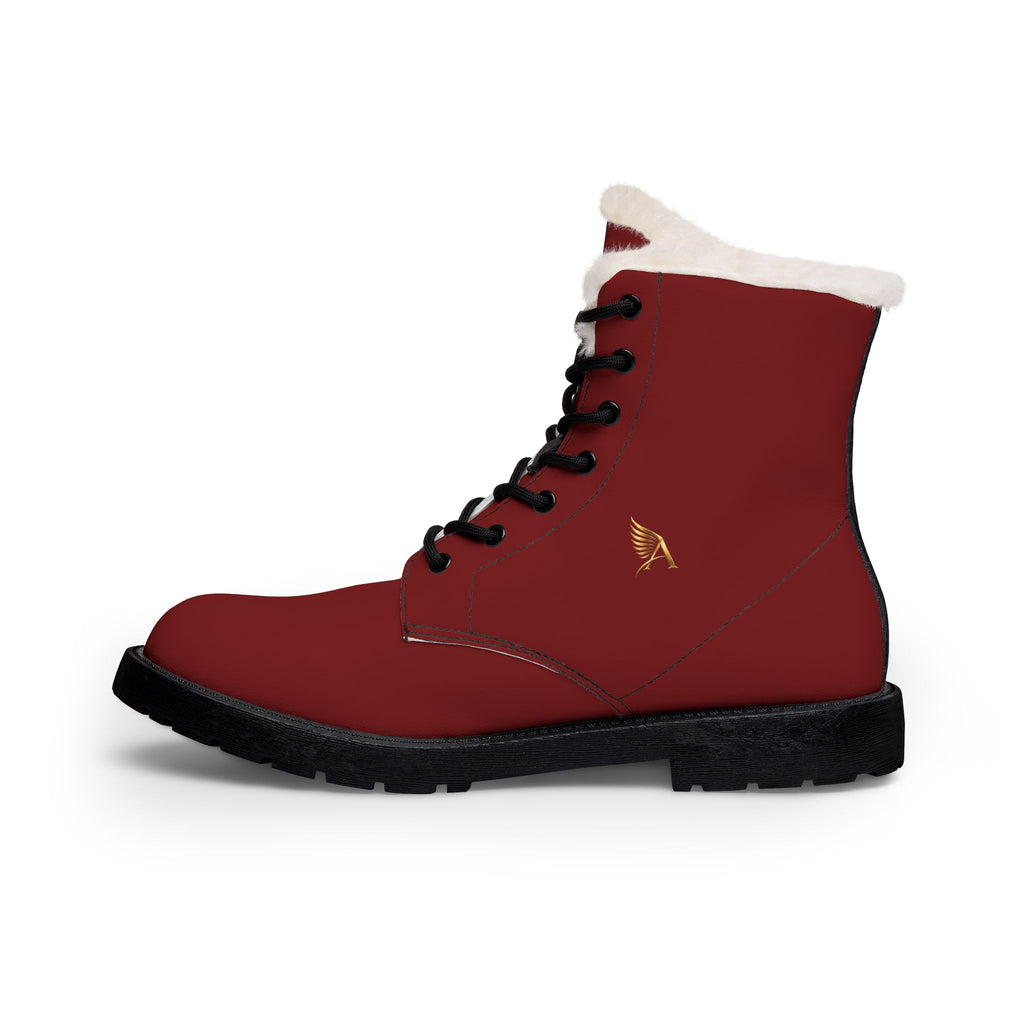 AUREUS | Botas de cuero con forro de piel sintética para mujer (Borgoña)