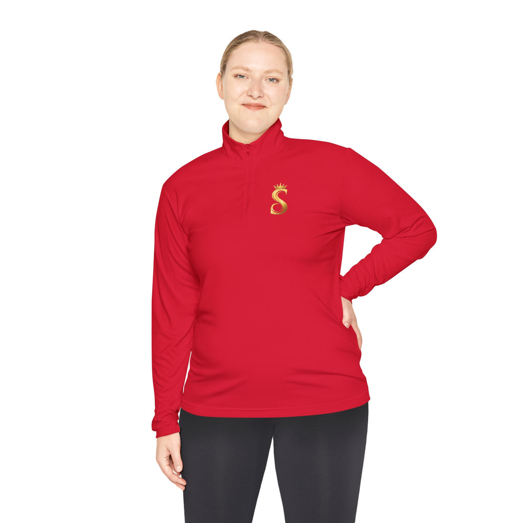 Quarter-Zip Pullover — Gold 'Raised King' Crown Graphic
