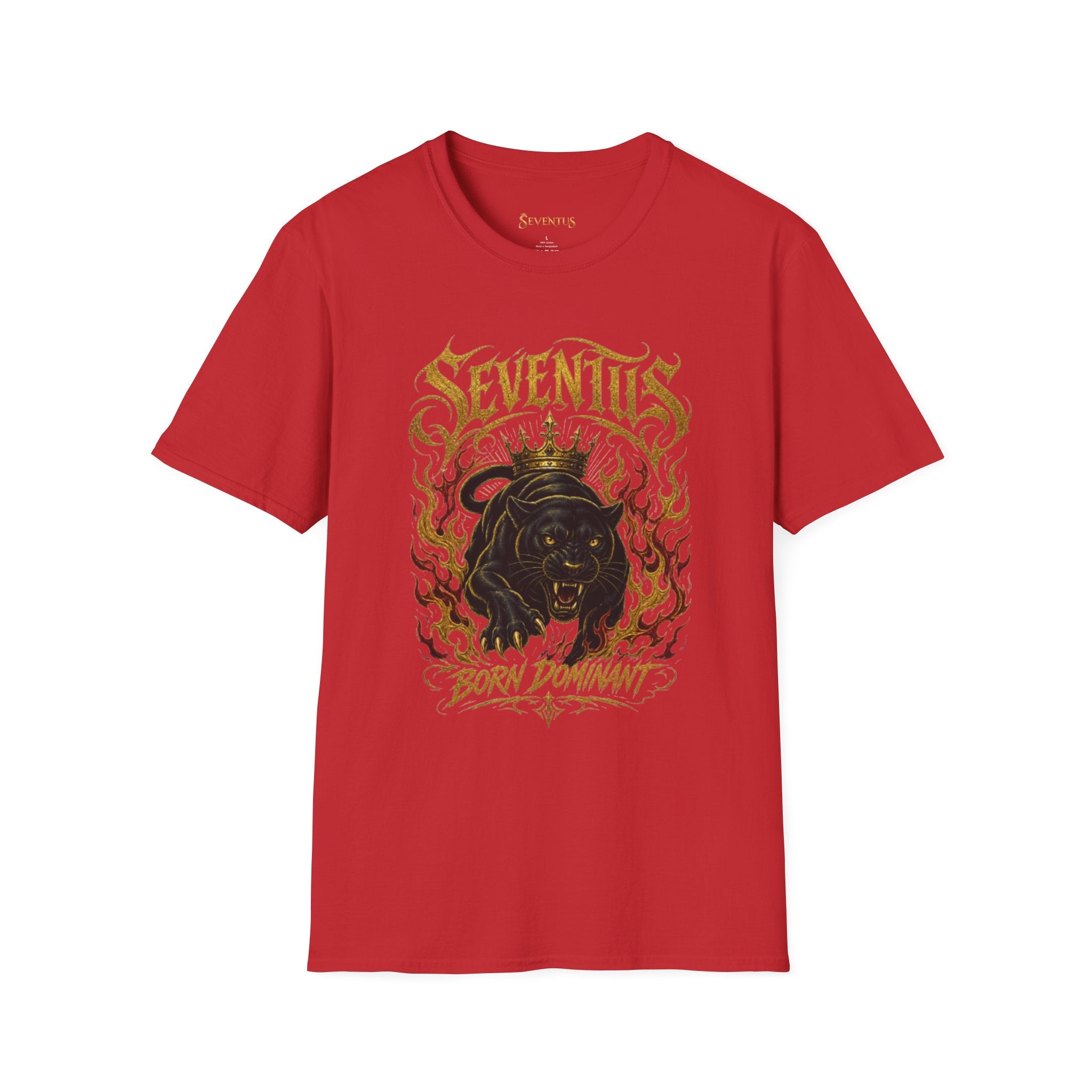 Seventus "Born Dominant" Flame Panther Graphic T-Shirt - Multicolor