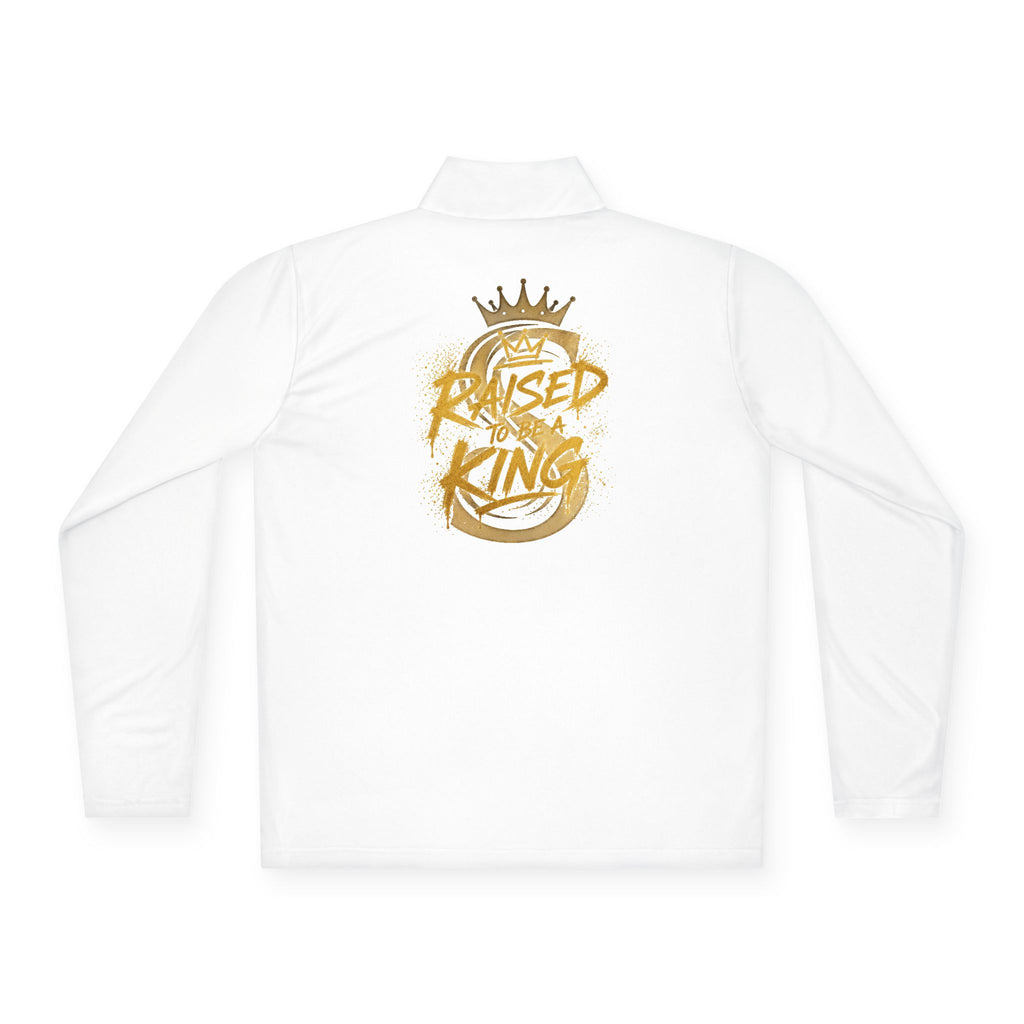 Quarter-Zip Pullover — Gold 'Raised King' Crown Graphic