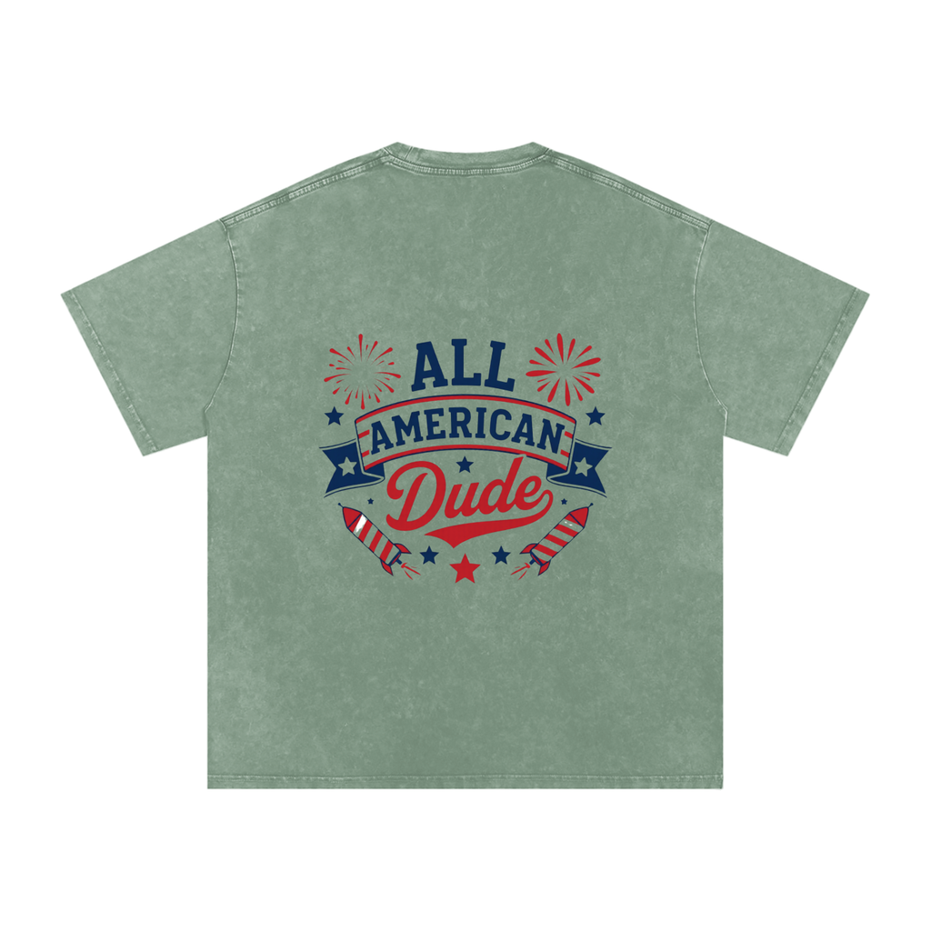 DOMINUS | Camiseta de algodón extragrande Snow Washed All American Dude