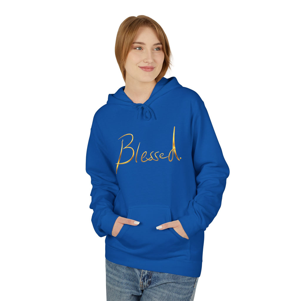 Blessed Hoodie — Minimal Gold Calligraphy Pullover