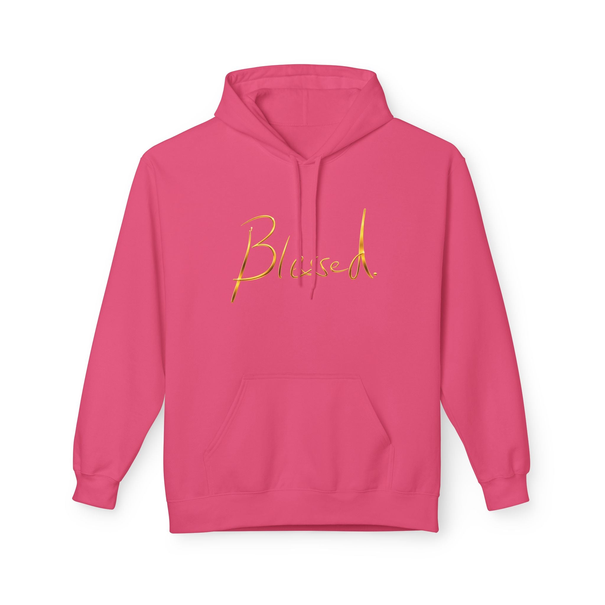 Sudadera con Capucha Blessed — Jersey Minimalista Dorado Caligrafiado (Opción de Nombre Personalizado)