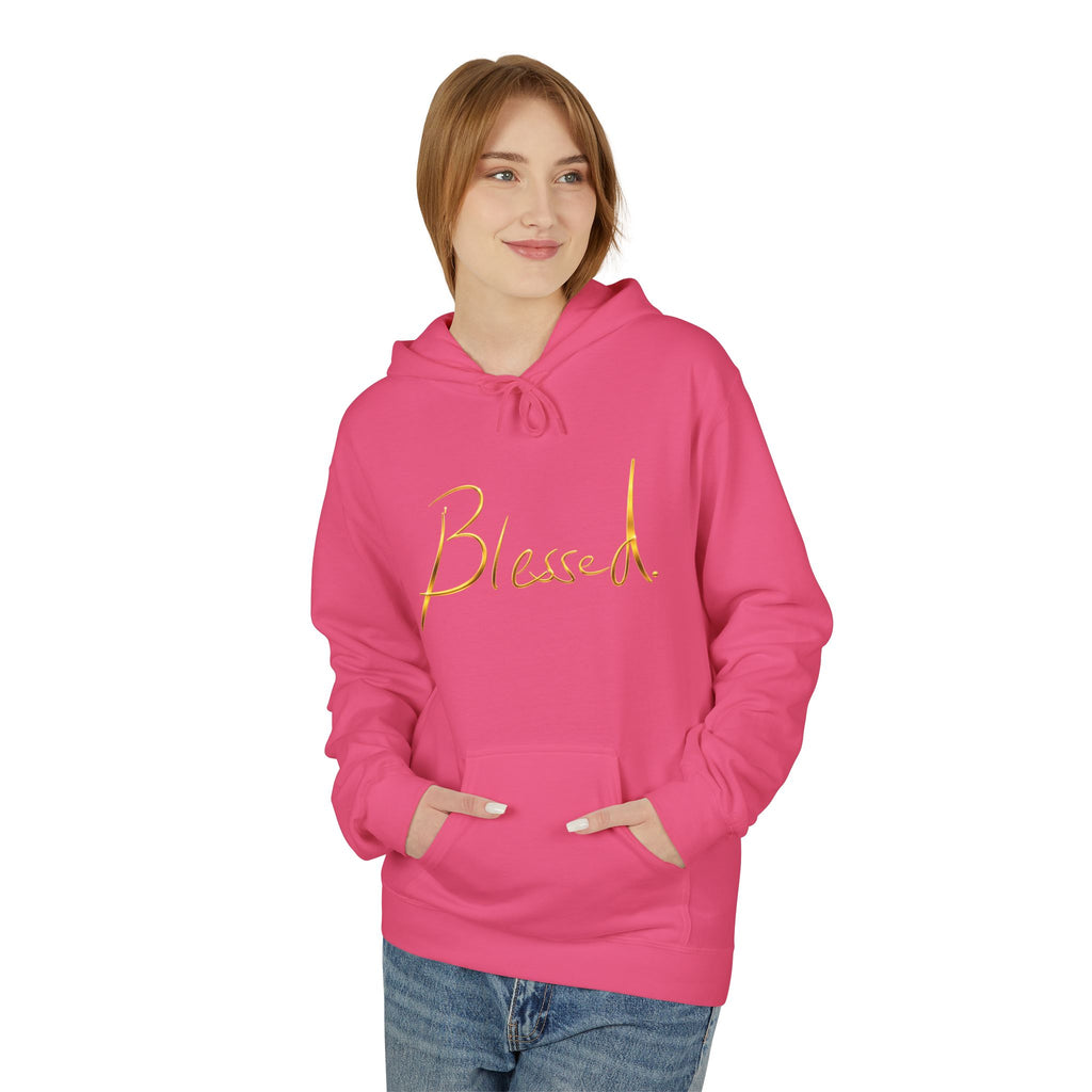 Blessed Hoodie — Minimal Gold Calligraphy Pullover (Personalized Name Option)