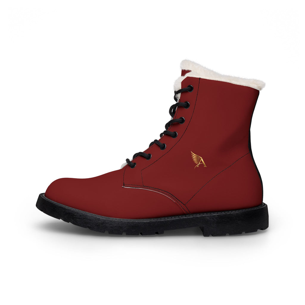 AUREUS | Botas de cuero con forro de piel sintética para mujer (Borgoña)