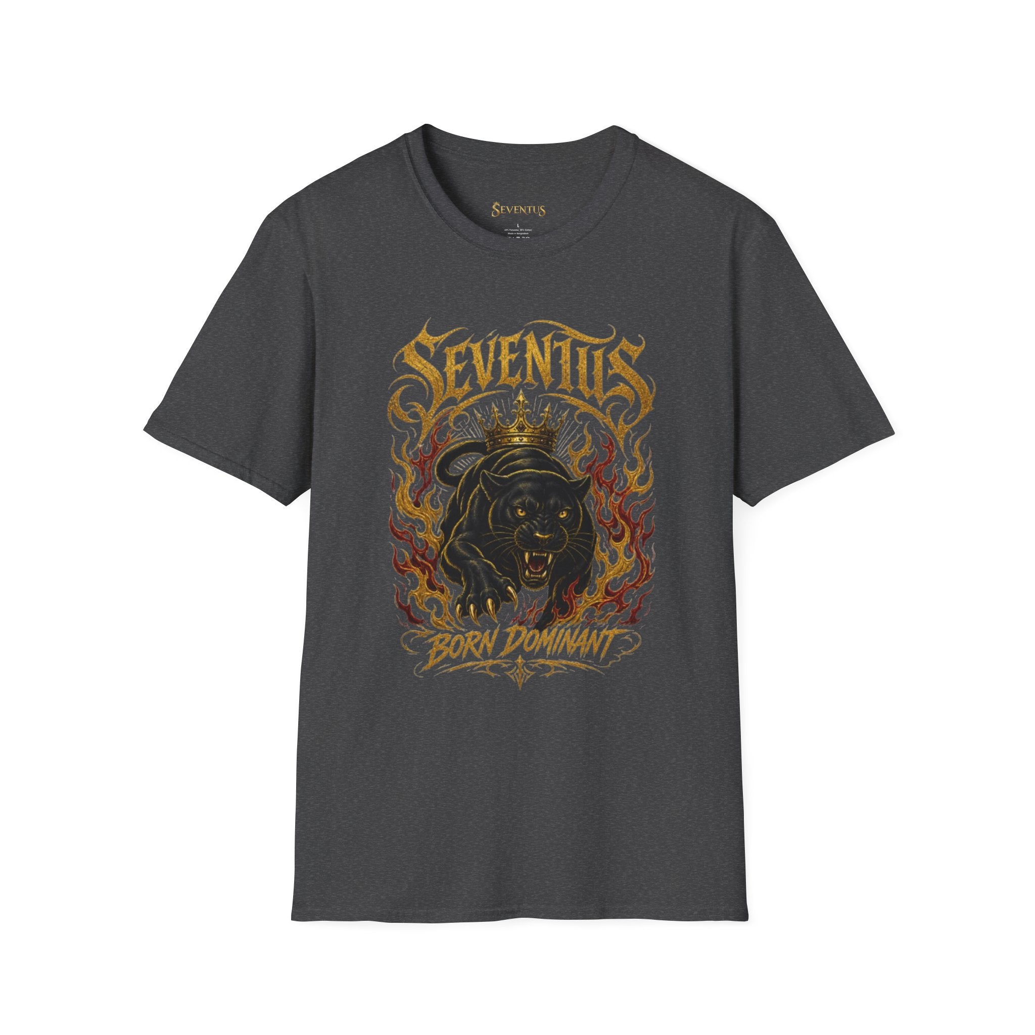 Seventus "Born Dominant" Flame Panther Graphic T-Shirt - Multicolor
