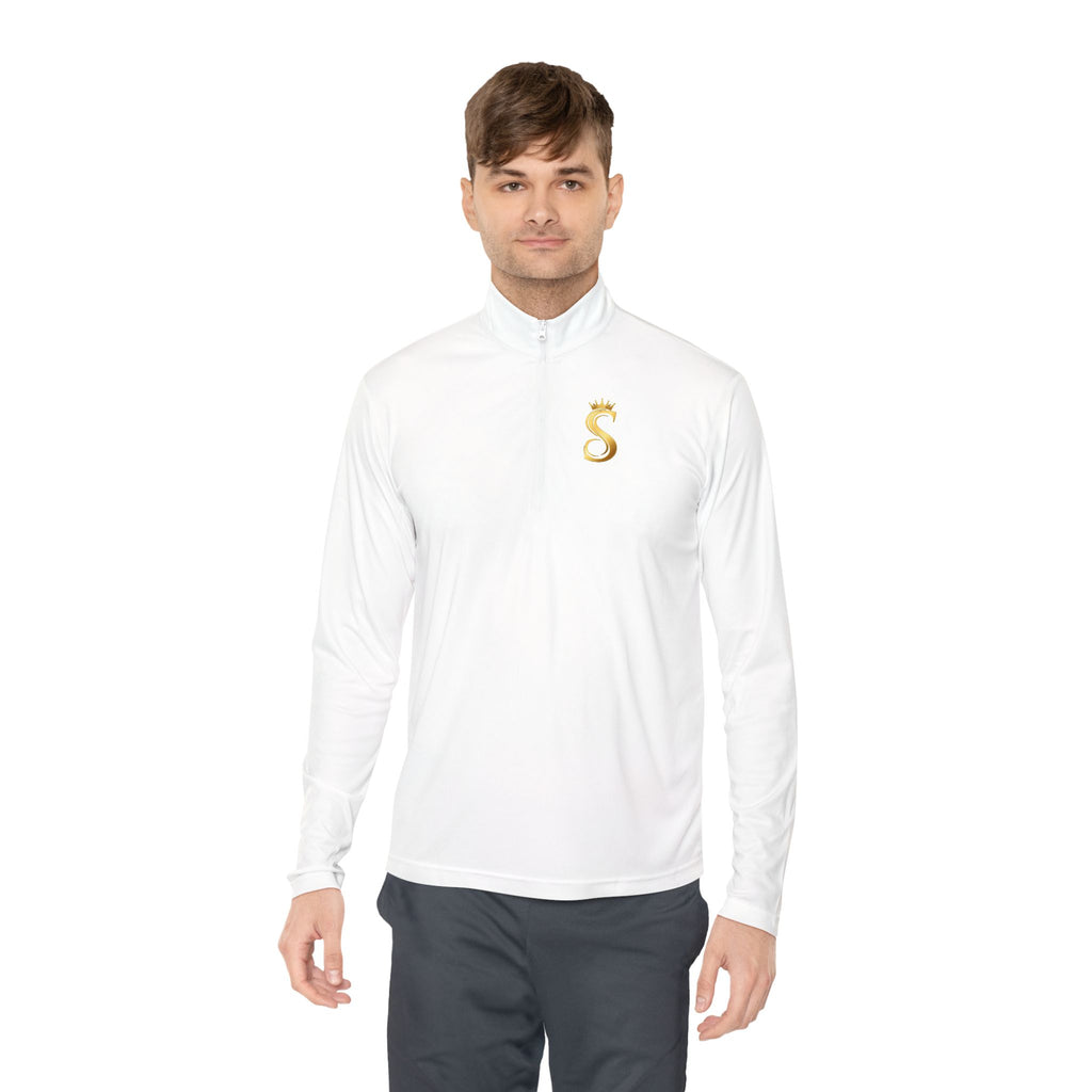Quarter-Zip Pullover — Gold 'Raised King' Crown Graphic