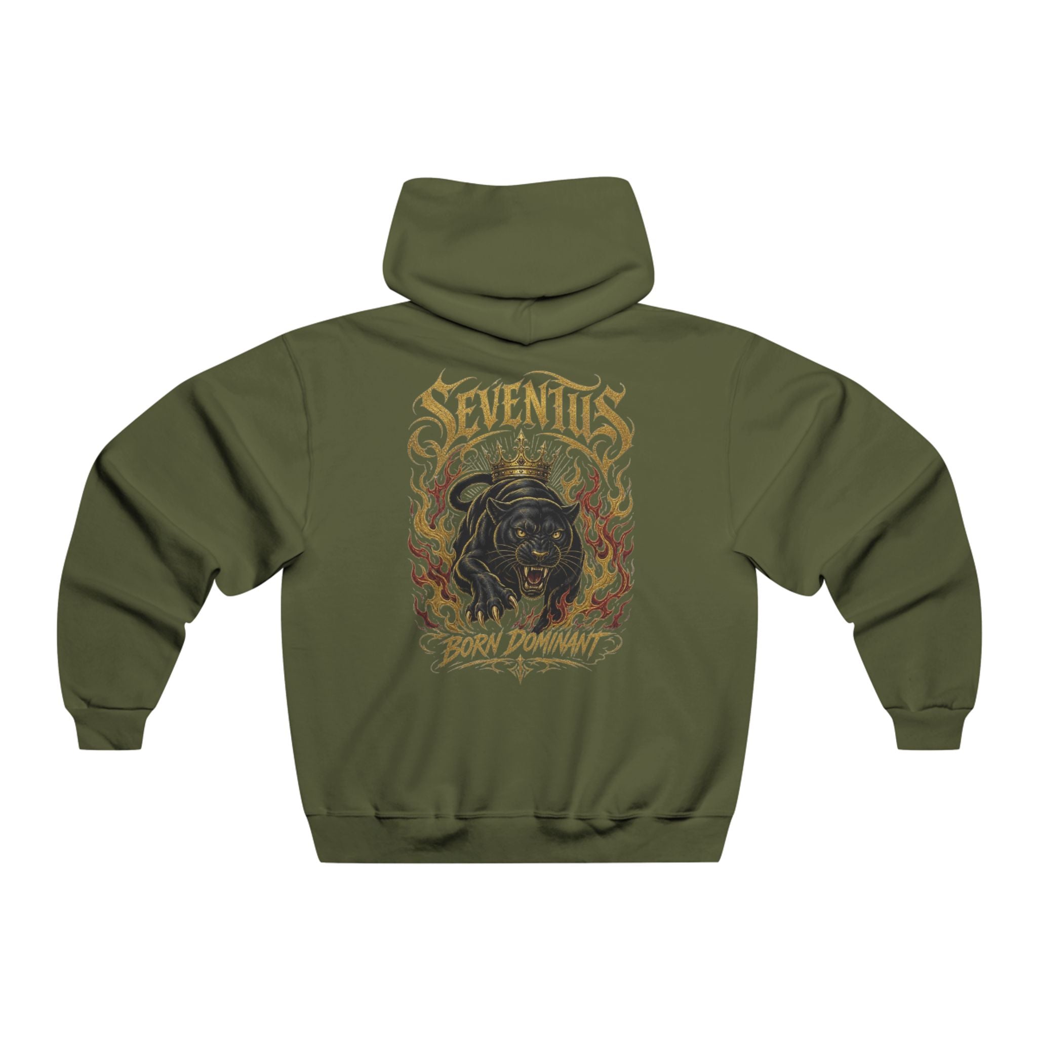 Seventus Graphic Hoodie — Flame Panther Back Print