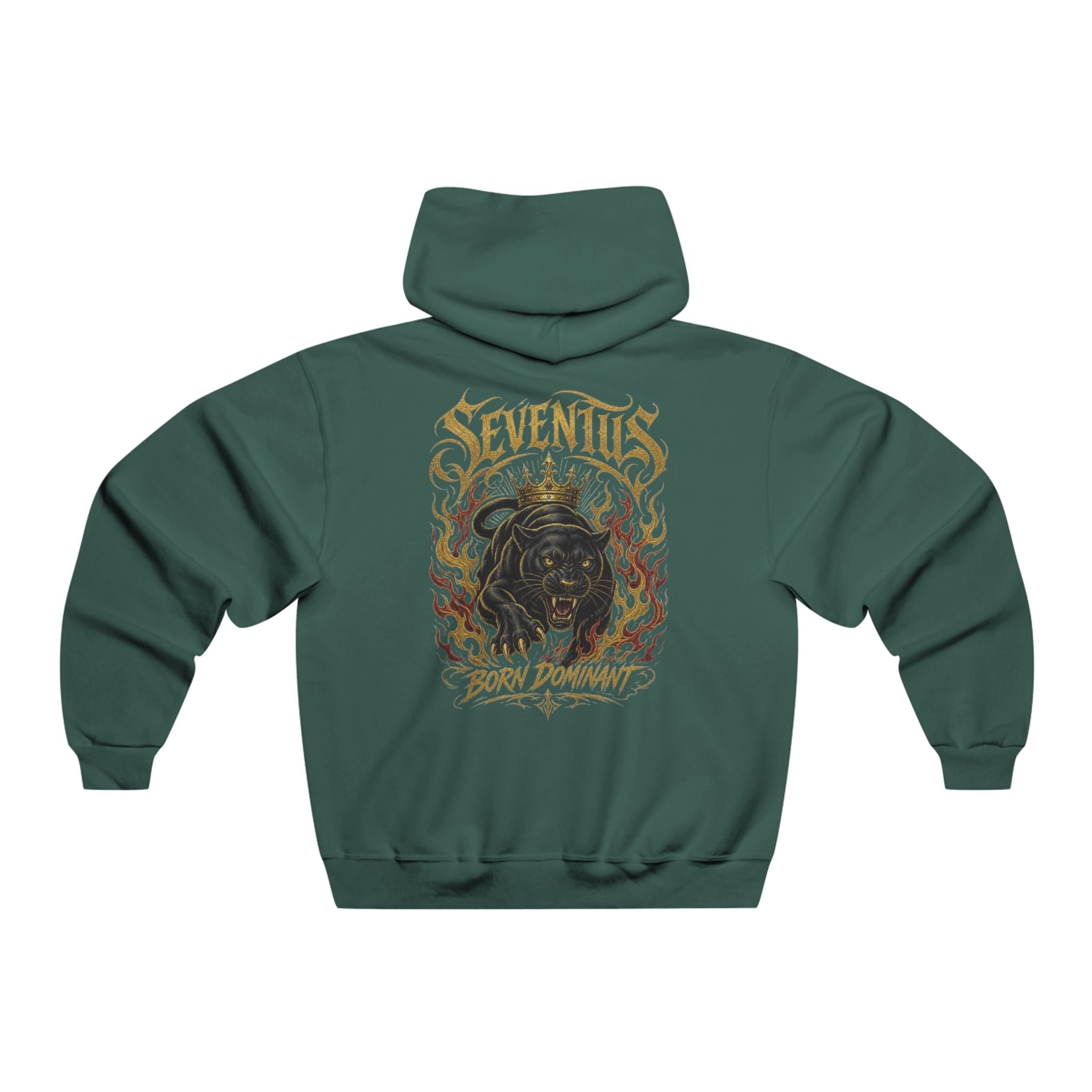 Seventus Graphic Hoodie — Flame Panther Back Print