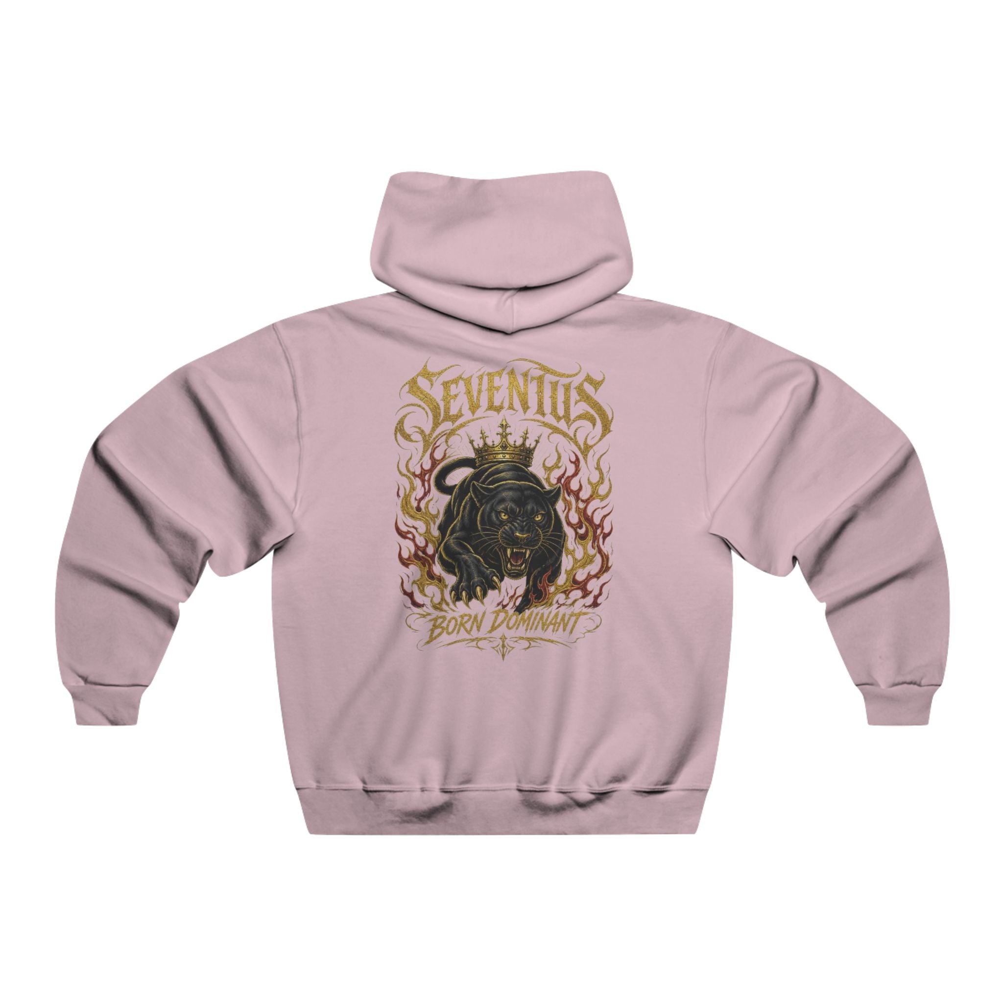 Sudadera con Capucha Gráfica Seventus — Estampado Trasero de Pantera en Llamas
