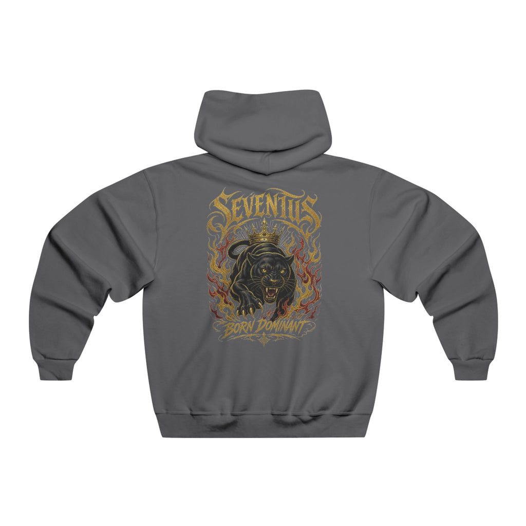 Sudadera con Capucha Gráfica Seventus — Estampado Trasero de Pantera en Llamas