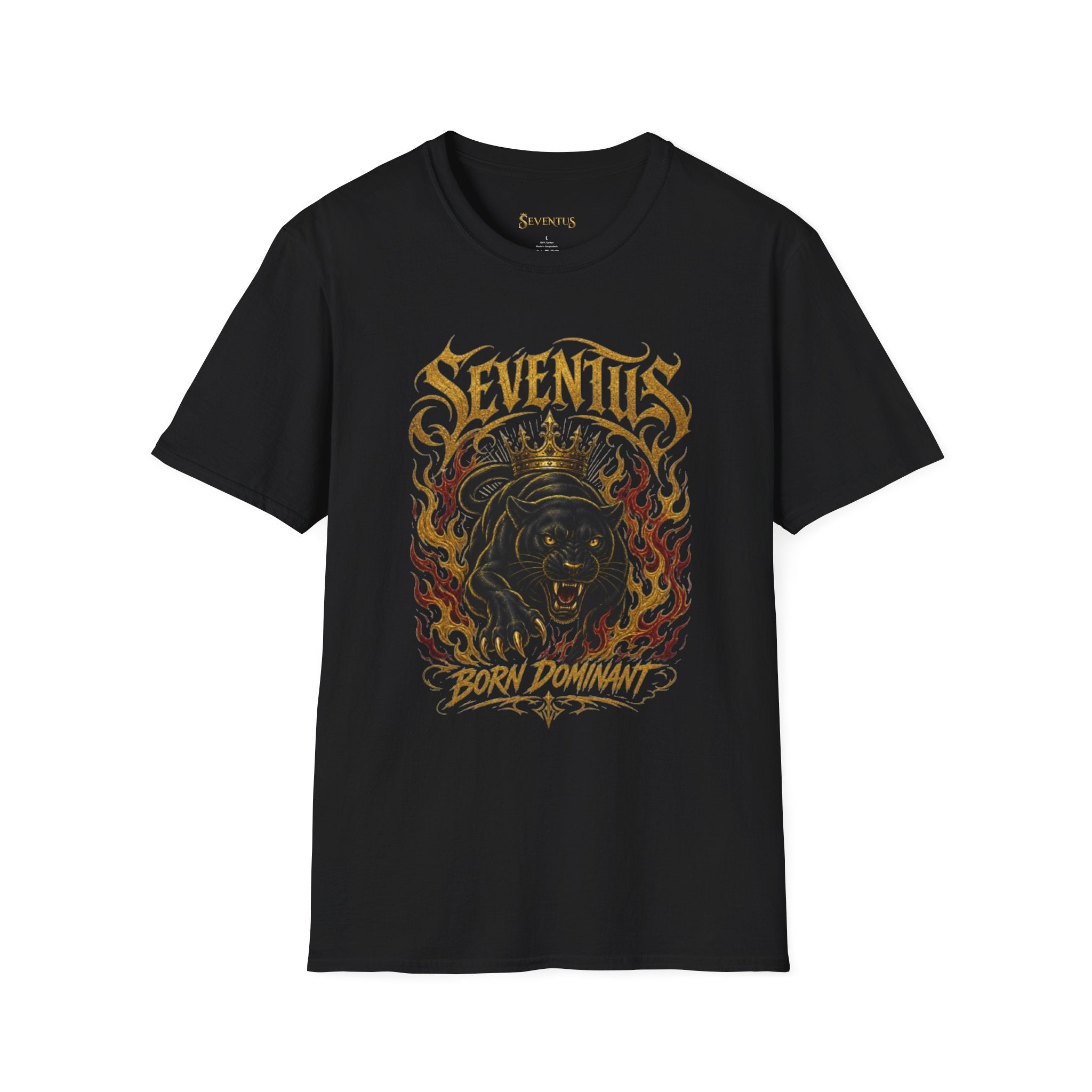 Seventus "Born Dominant" Flame Panther Graphic T-Shirt - Multicolor