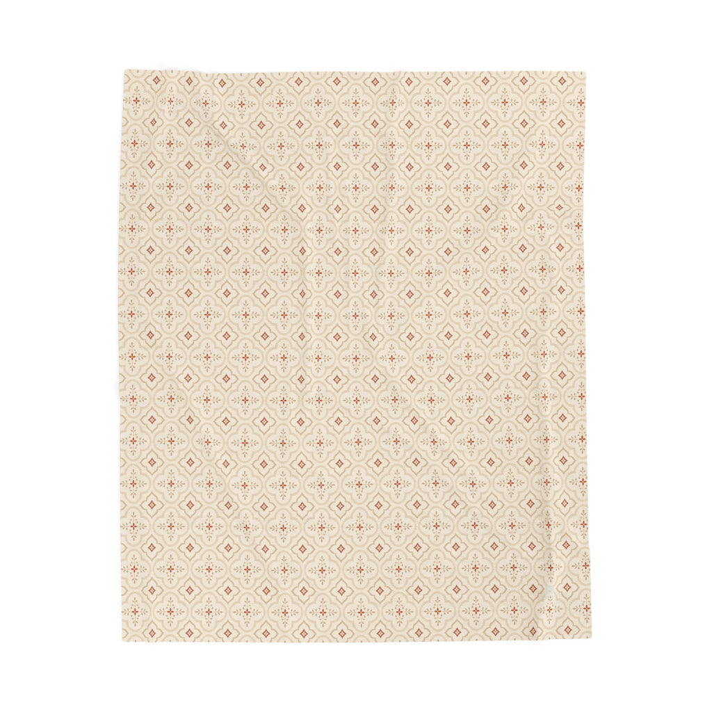 DIMORA | Velveteen Plush Blanket - Red Diamonds