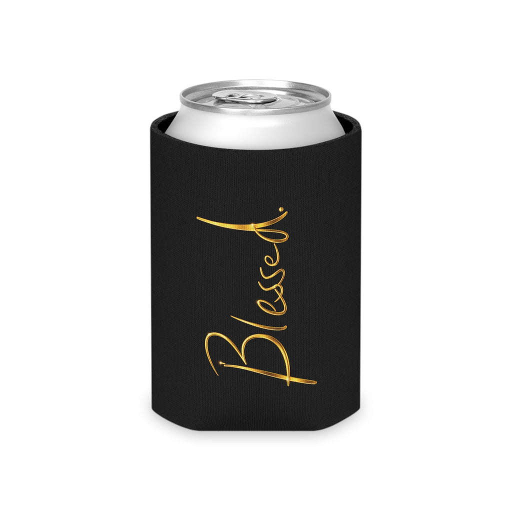 Blessed Can Cooler – Gold Script Insulated Soda & Beer Koozie