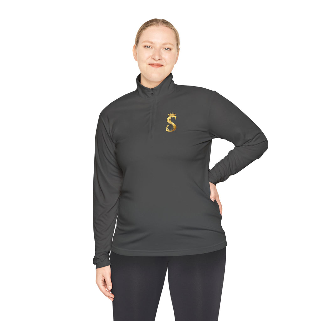 Quarter-Zip Pullover — Gold 'Raised King' Crown Graphic
