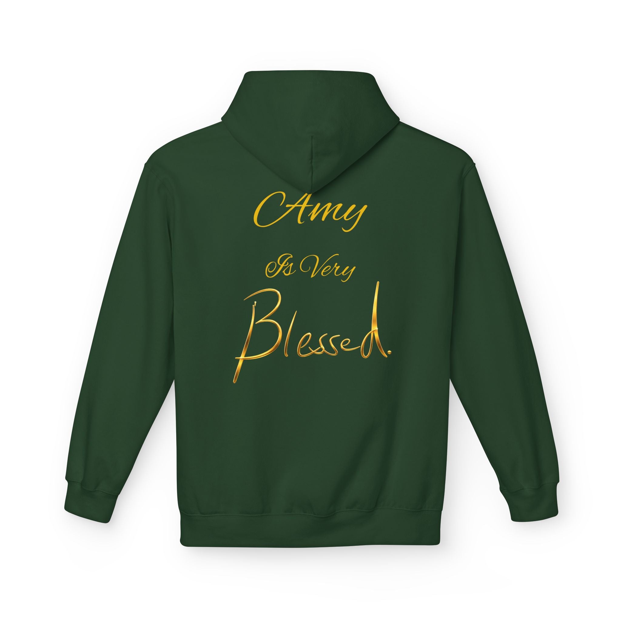 Blessed Hoodie — Minimal Gold Calligraphy Pullover (Personalized Name Option)