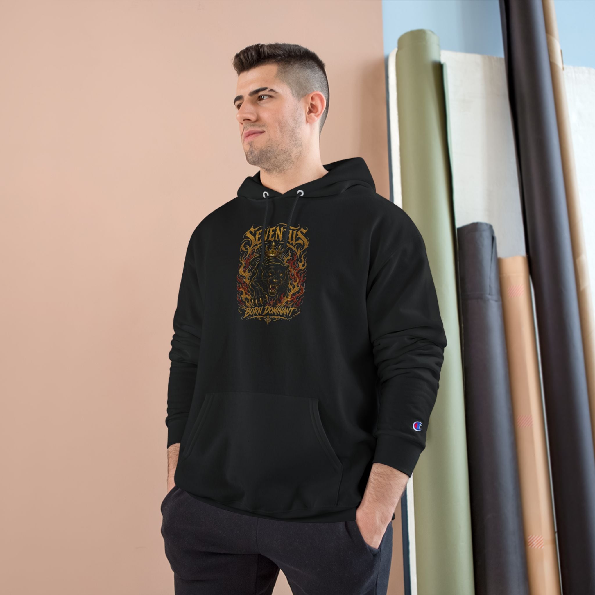Champion Hoodie — 'Seventus' Vintage Flame Graphic Pullover
