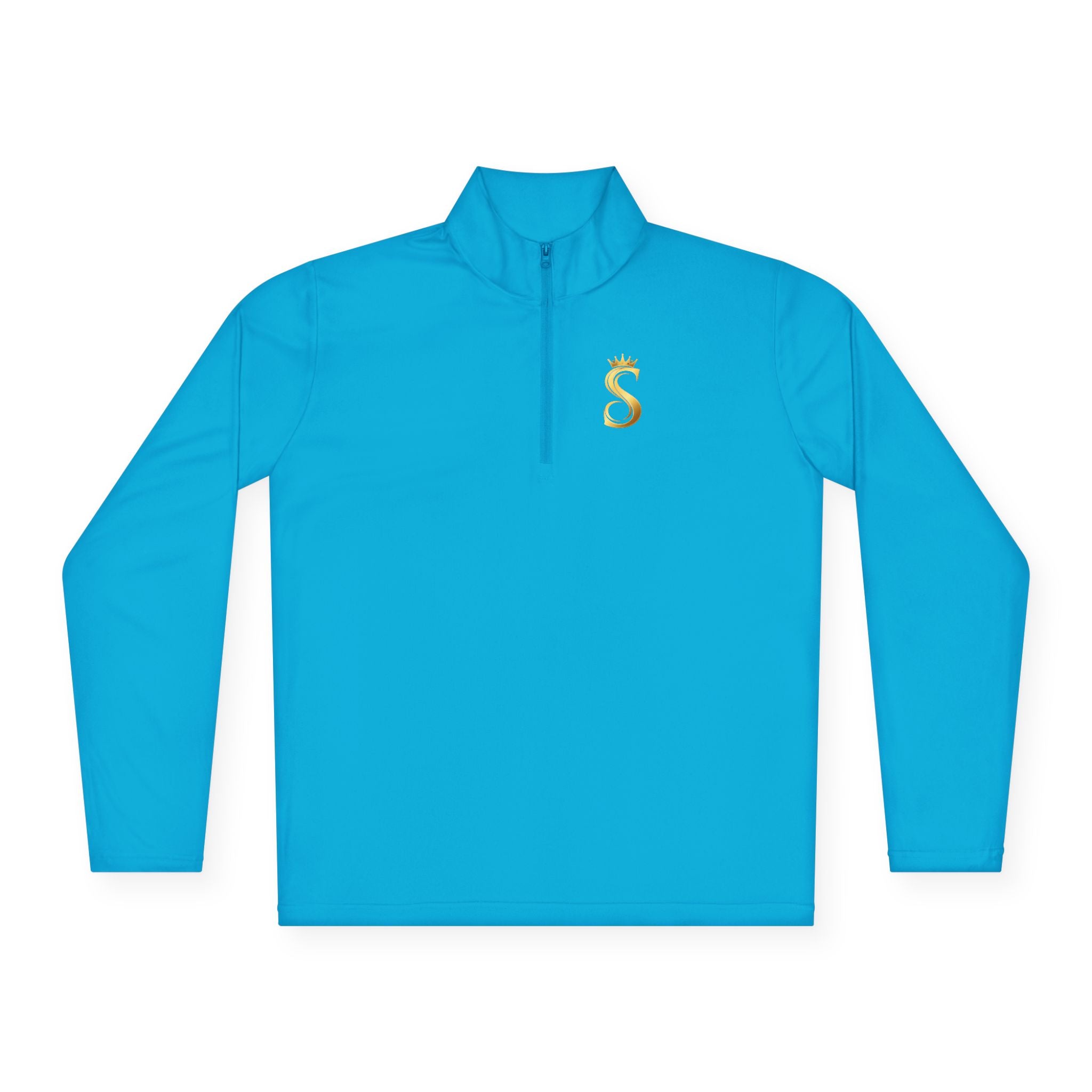 Quarter-Zip Pullover — Gold 'Raised King' Crown Graphic