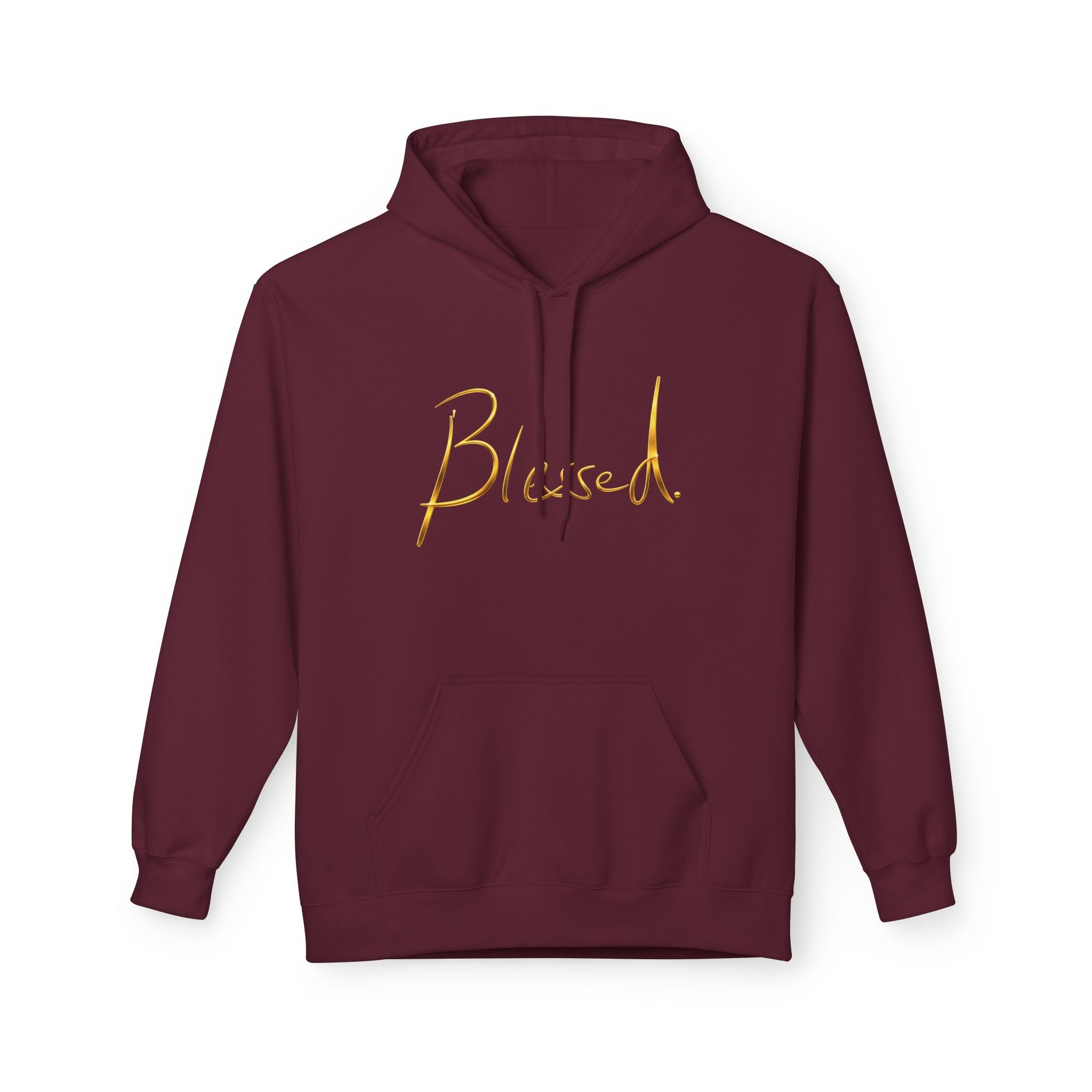 Sudadera con Capucha Blessed — Jersey Minimalista Dorado Caligrafiado (Opción de Nombre Personalizado)