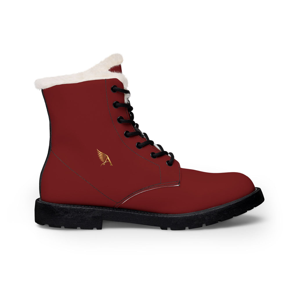 AUREUS | Botas de cuero con forro de piel sintética para mujer (Borgoña)