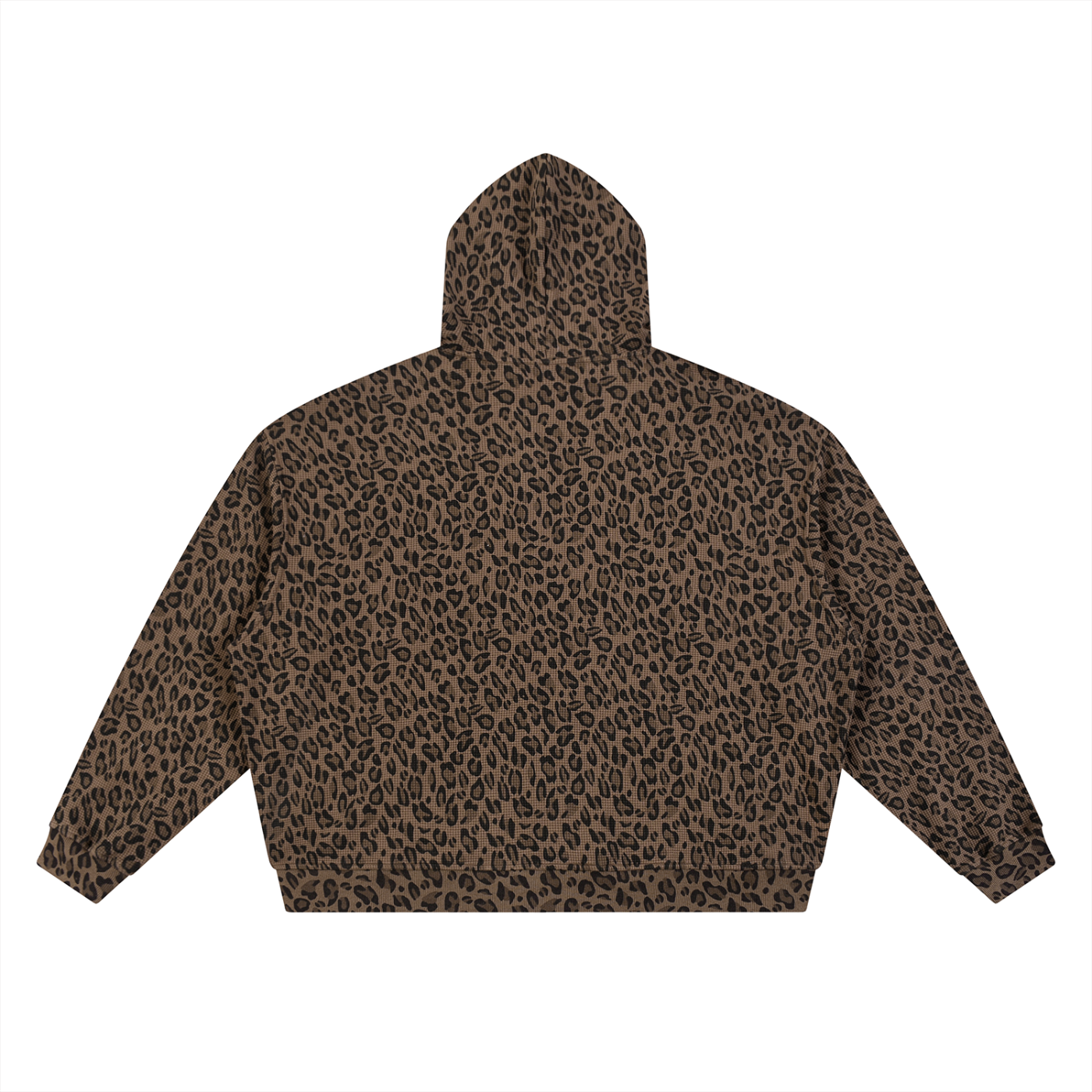 ELITE | Unisex Leopard Print Waffle Full Zip Hoodie