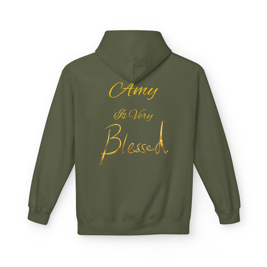 Blessed Hoodie — Minimal Gold Calligraphy Pullover (Personalized Name Option)