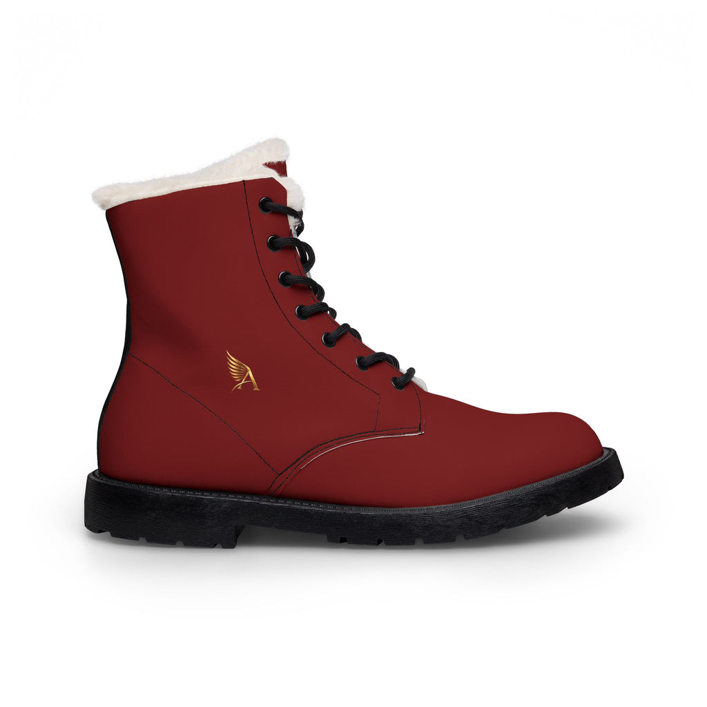 AUREUS | Botas de cuero con forro de piel sintética para mujer (Borgoña)