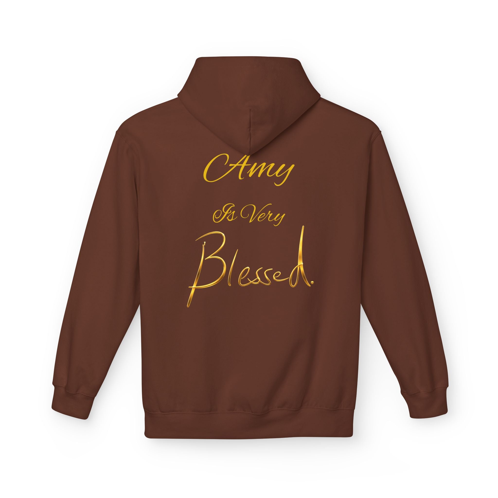 Sudadera con Capucha Blessed — Jersey Minimalista Dorado Caligrafiado (Opción de Nombre Personalizado)