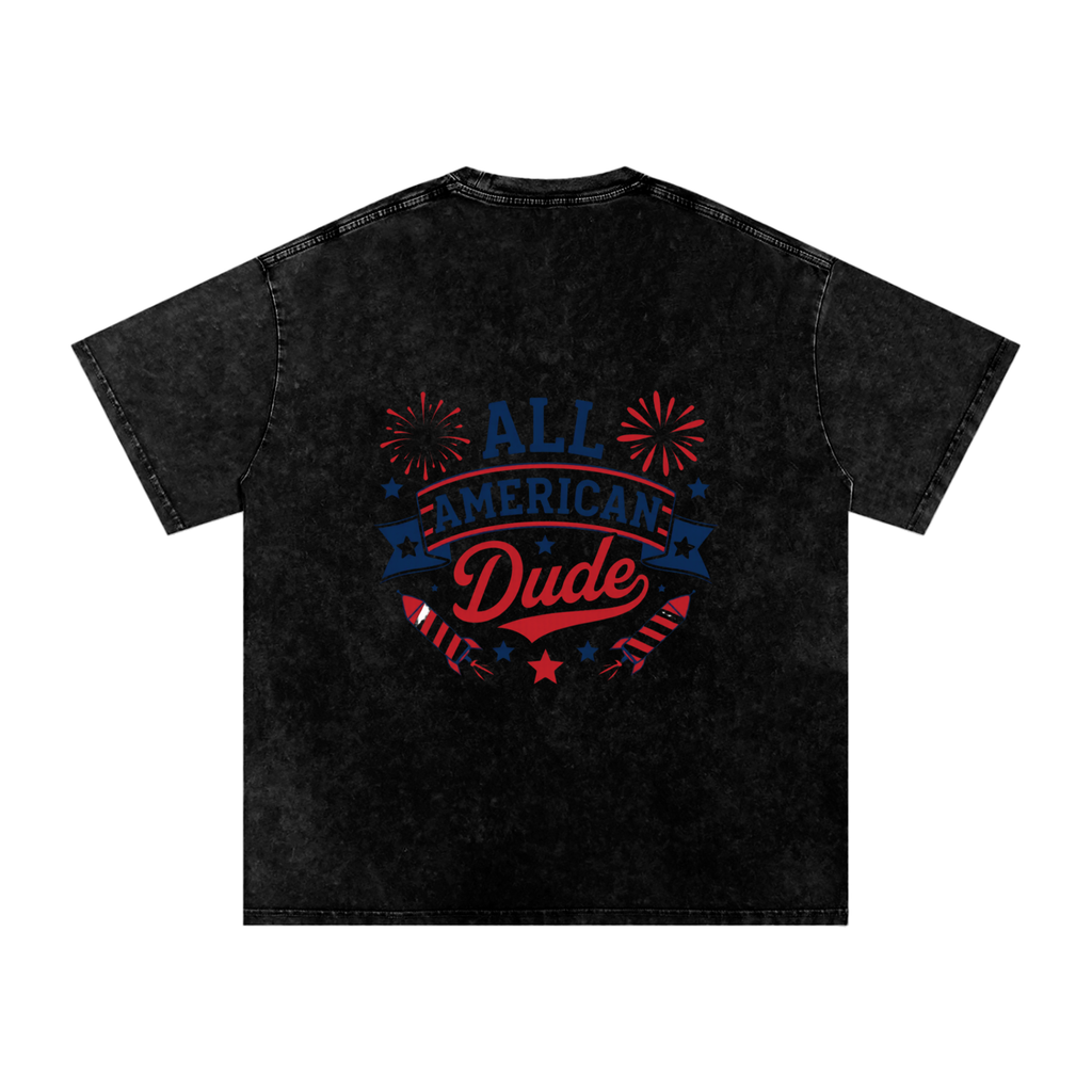 DOMINUS | Camiseta de algodón extragrande Snow Washed All American Dude