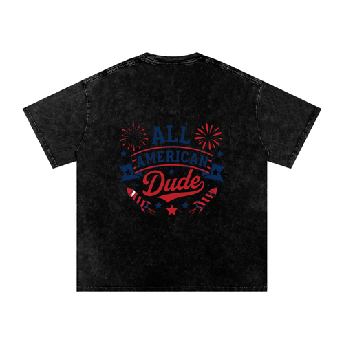 DOMINUS | Camiseta de algodón extragrande Snow Washed All American Dude