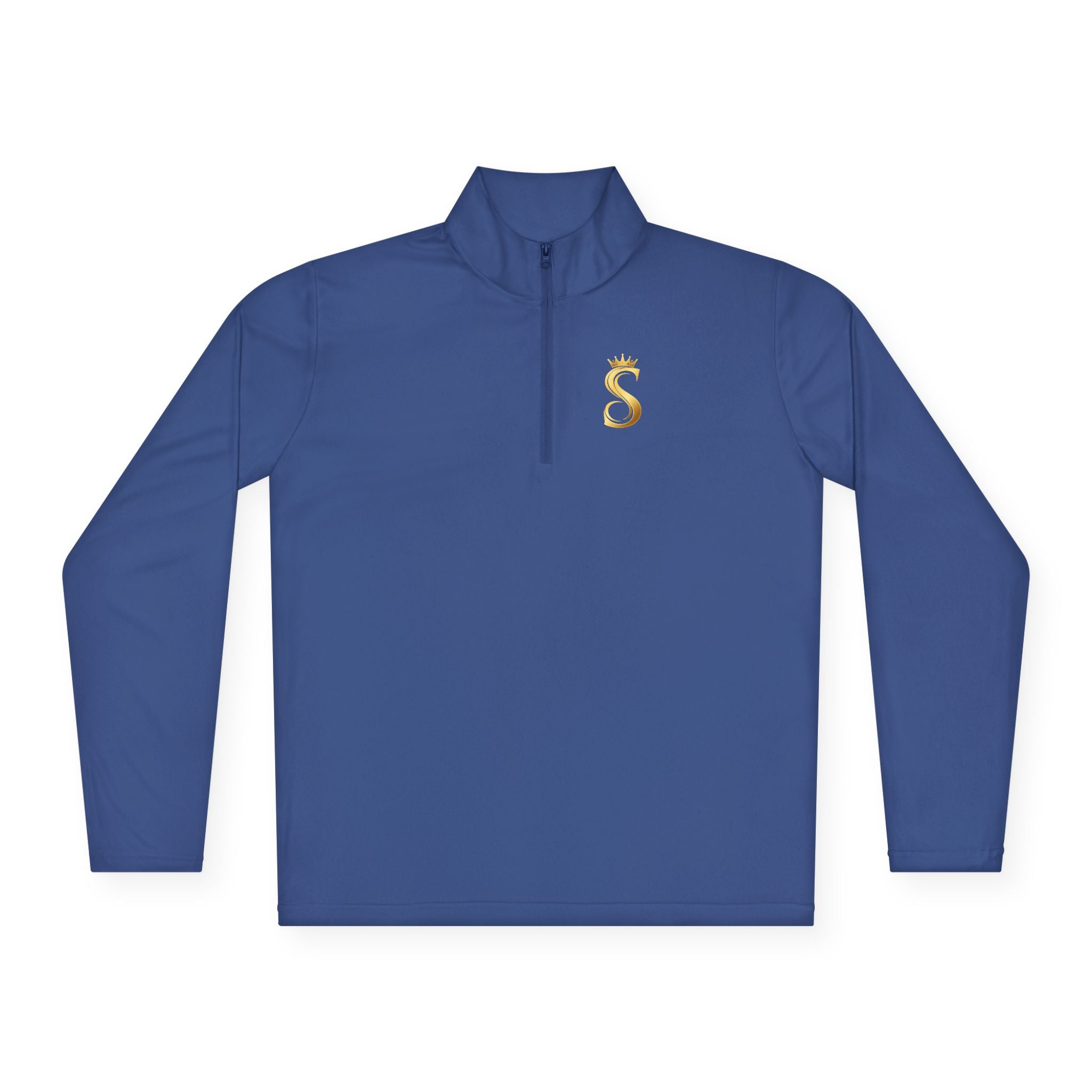 Quarter-Zip Pullover — Gold 'Raised King' Crown Graphic