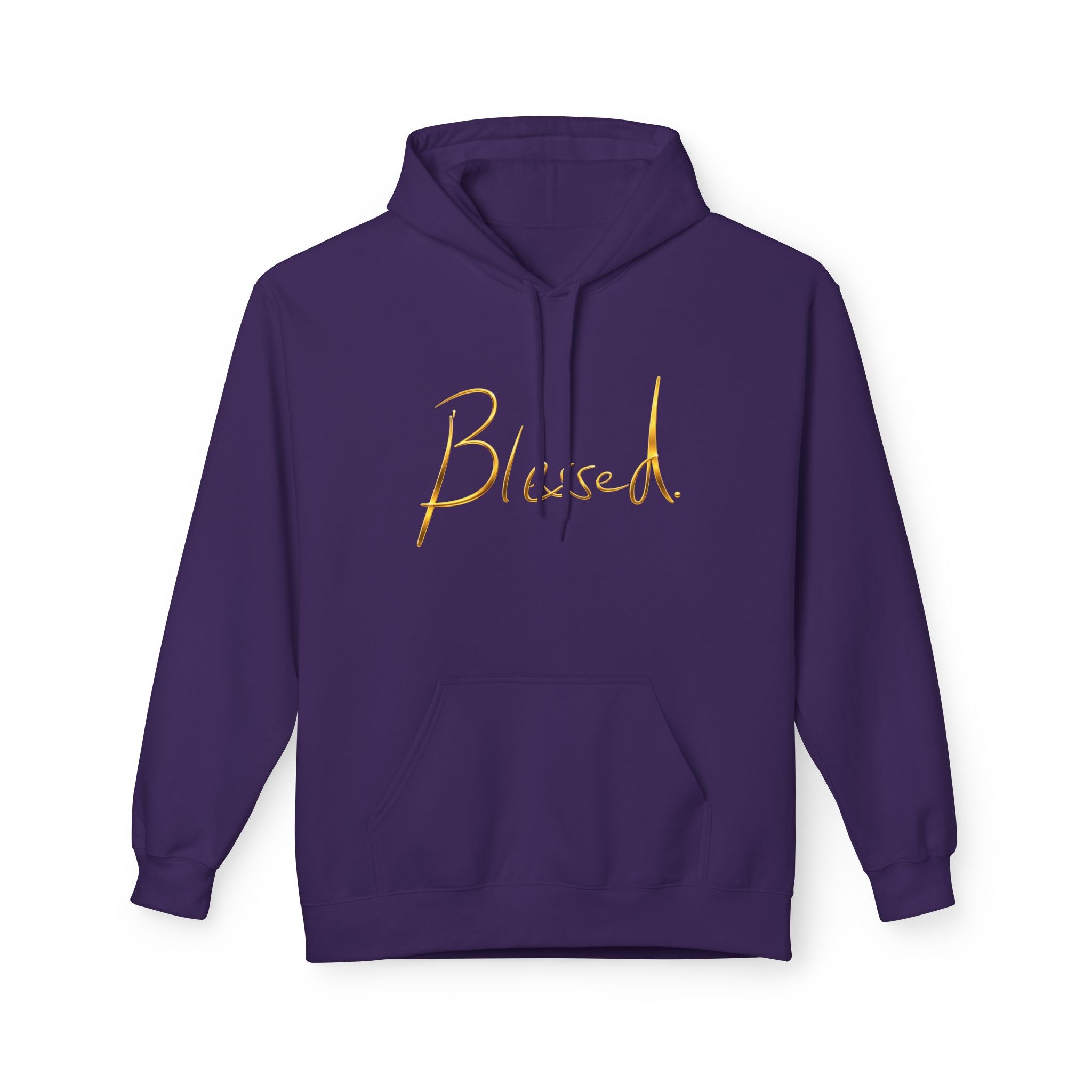 Sudadera con Capucha Blessed — Jersey Minimalista Dorado Caligrafiado (Opción de Nombre Personalizado)