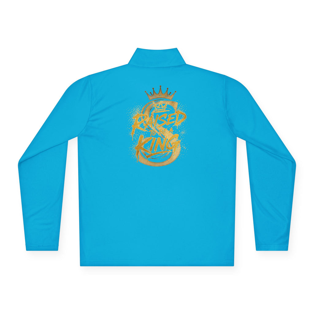 Quarter-Zip Pullover — Gold 'Raised King' Crown Graphic