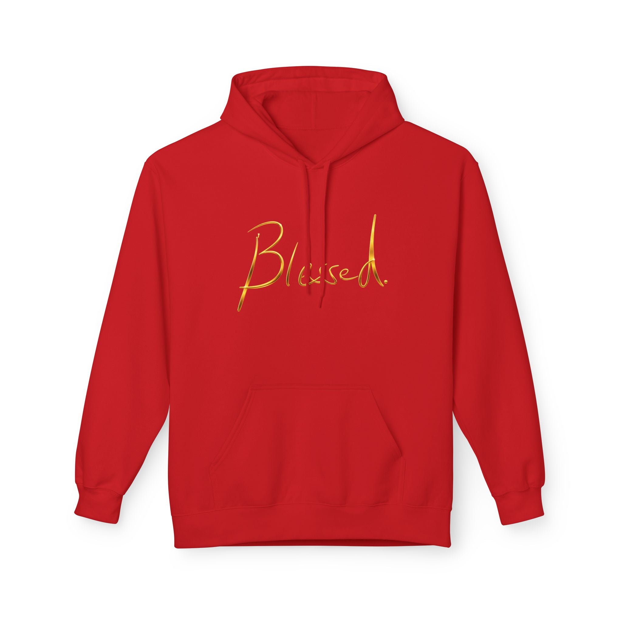 Sudadera con Capucha Blessed — Jersey Minimalista Dorado Caligrafiado (Opción de Nombre Personalizado)