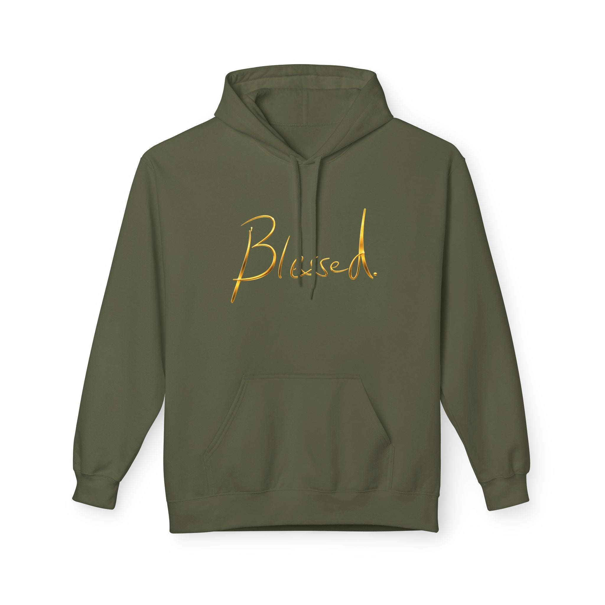 Sudadera Blessed — Suéter con Caligrafía Dorada Minimalista