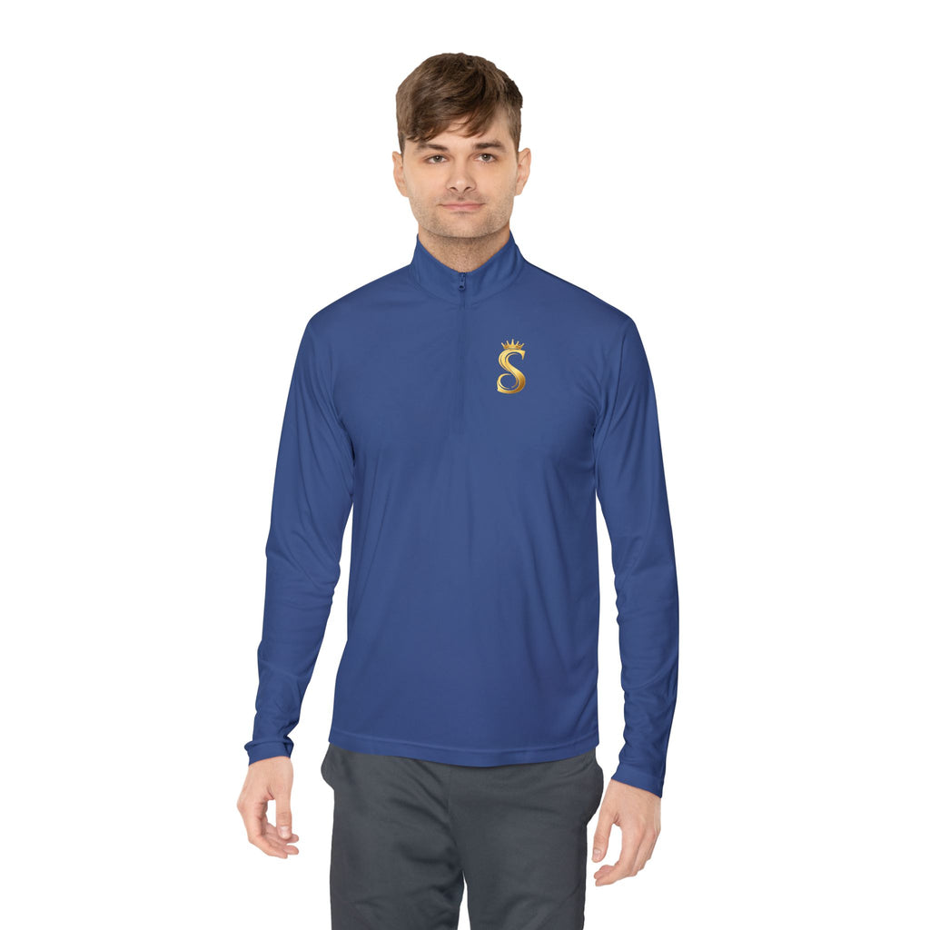Quarter-Zip Pullover — Gold 'Raised King' Crown Graphic