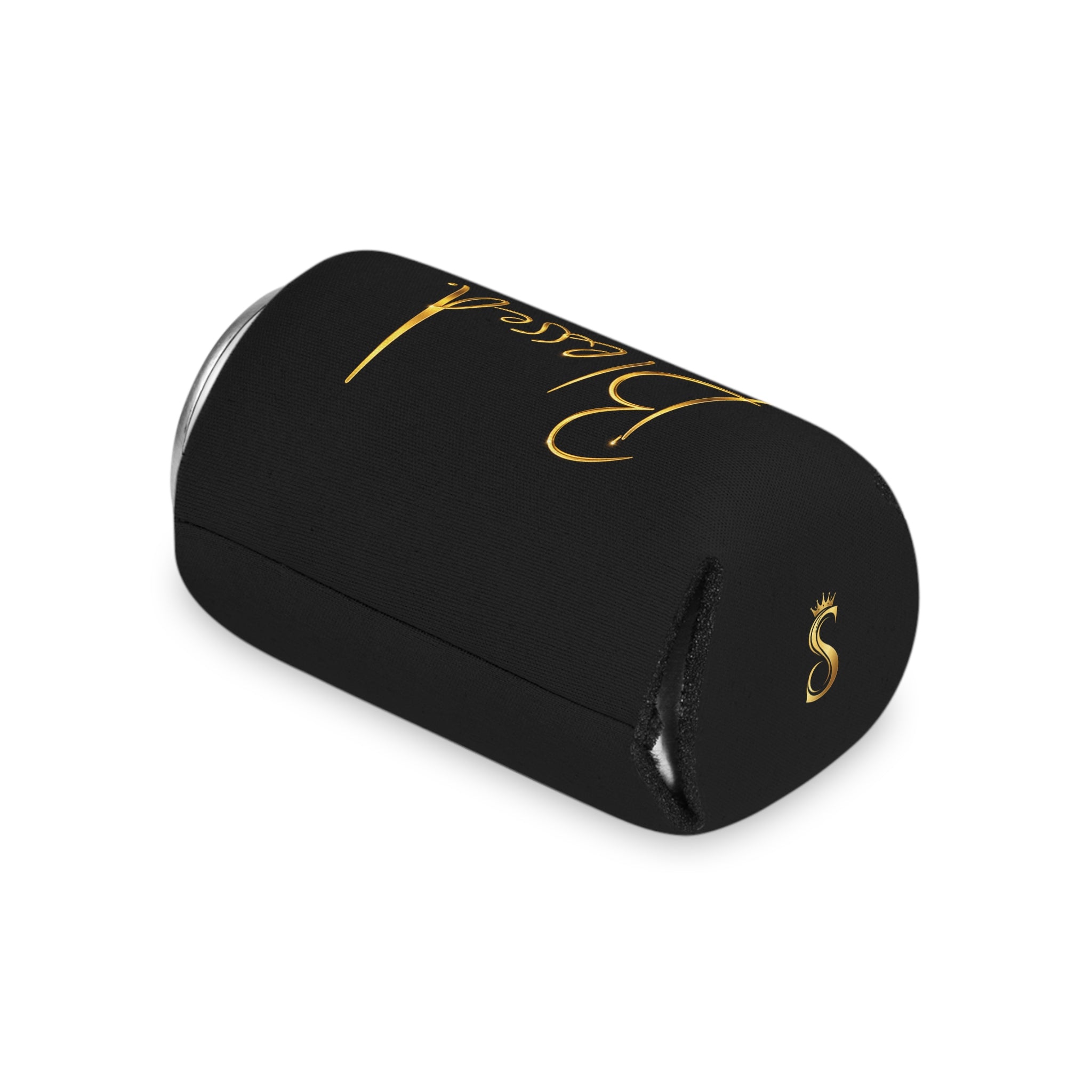 Blessed Can Cooler – Gold Script Insulated Soda & Beer Koozie