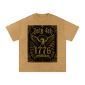 DOMINUS | 4 de julio de 1776, Camiseta Oversize de Algodón con Efecto Nieve