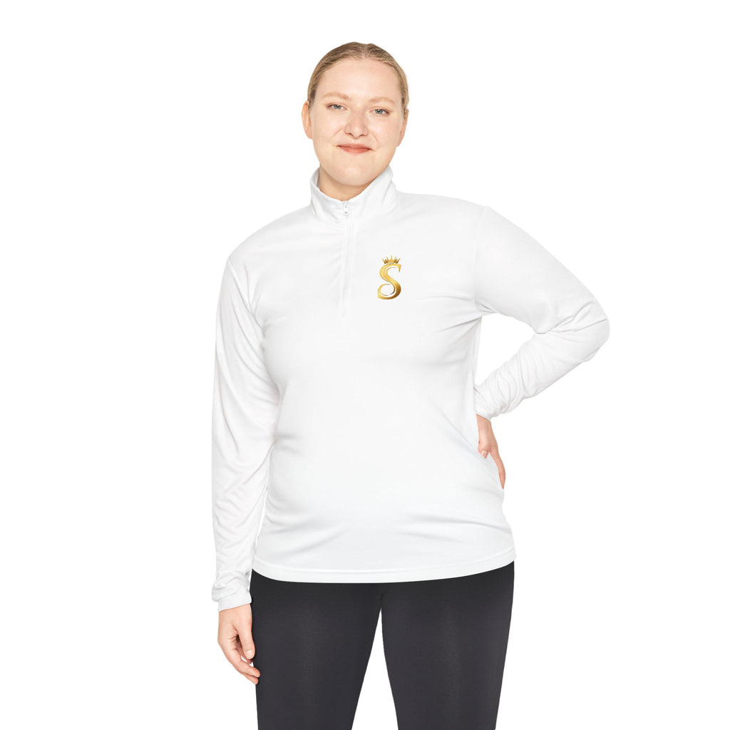 Quarter-Zip Pullover — Gold 'Raised King' Crown Graphic