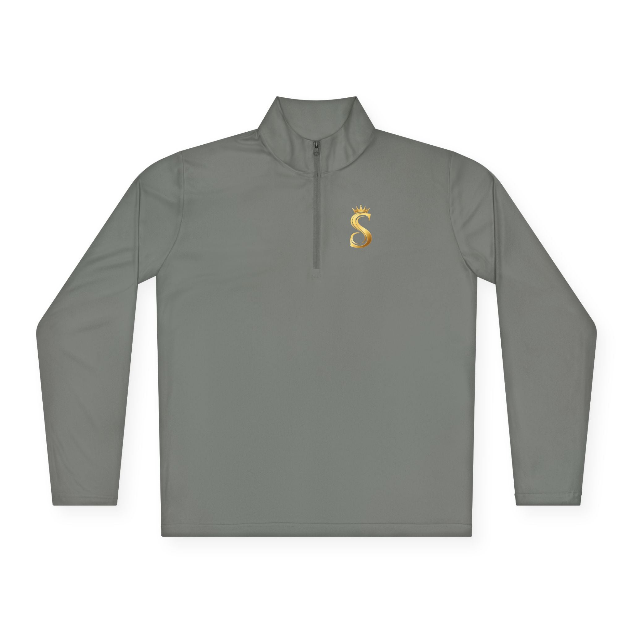 Quarter-Zip Pullover — Gold 'Raised King' Crown Graphic
