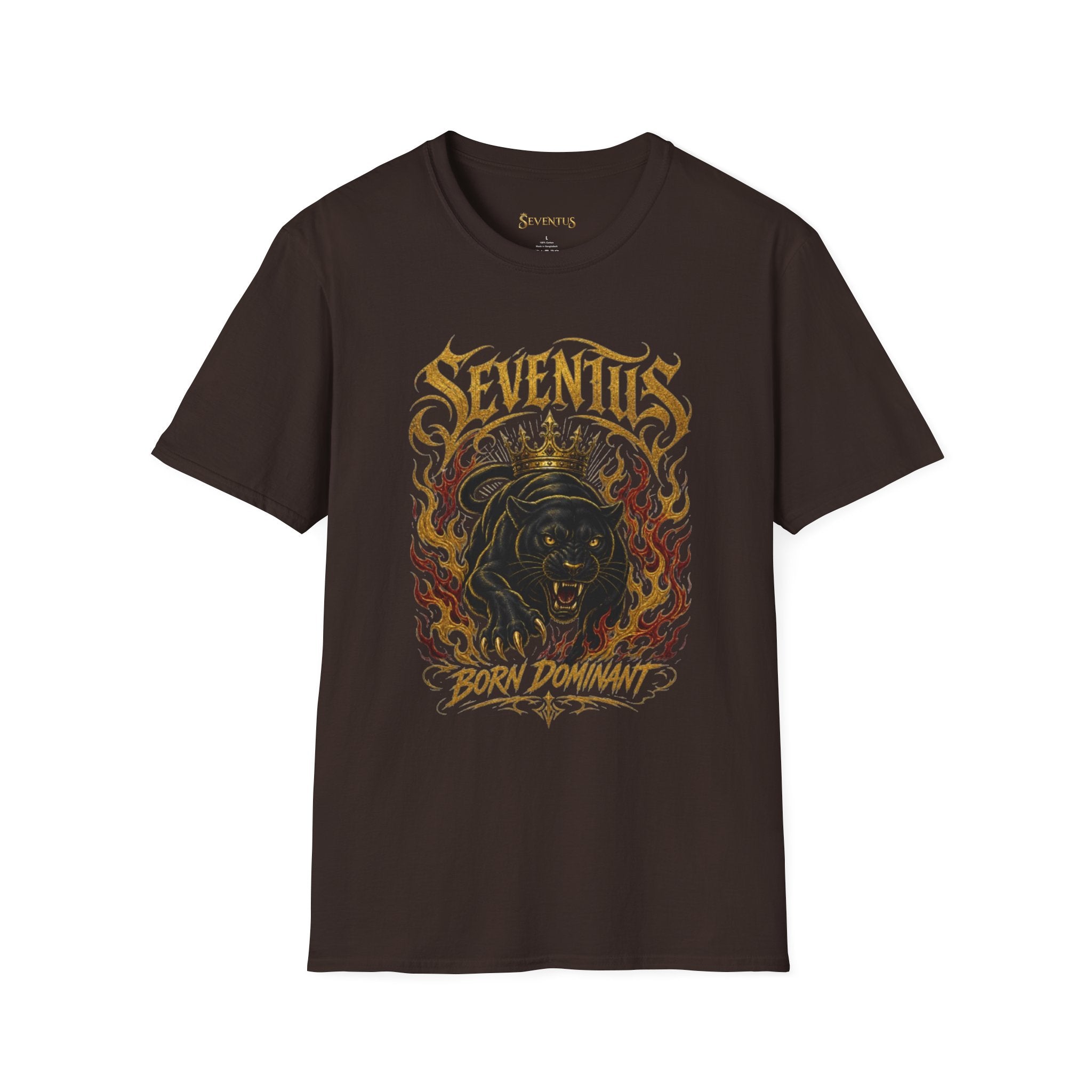 Seventus "Born Dominant" Flame Panther Graphic T-Shirt - Multicolor
