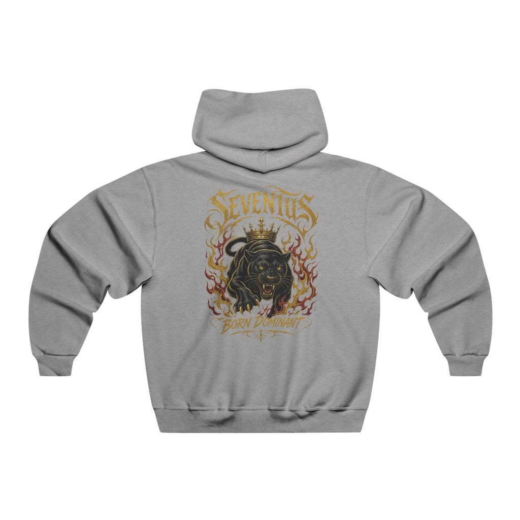 Sudadera con Capucha Gráfica Seventus — Estampado Trasero de Pantera en Llamas