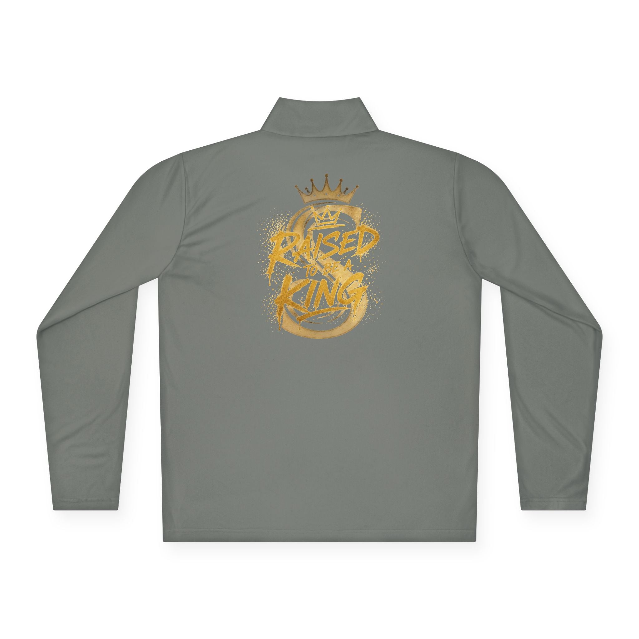 Quarter-Zip Pullover — Gold 'Raised King' Crown Graphic