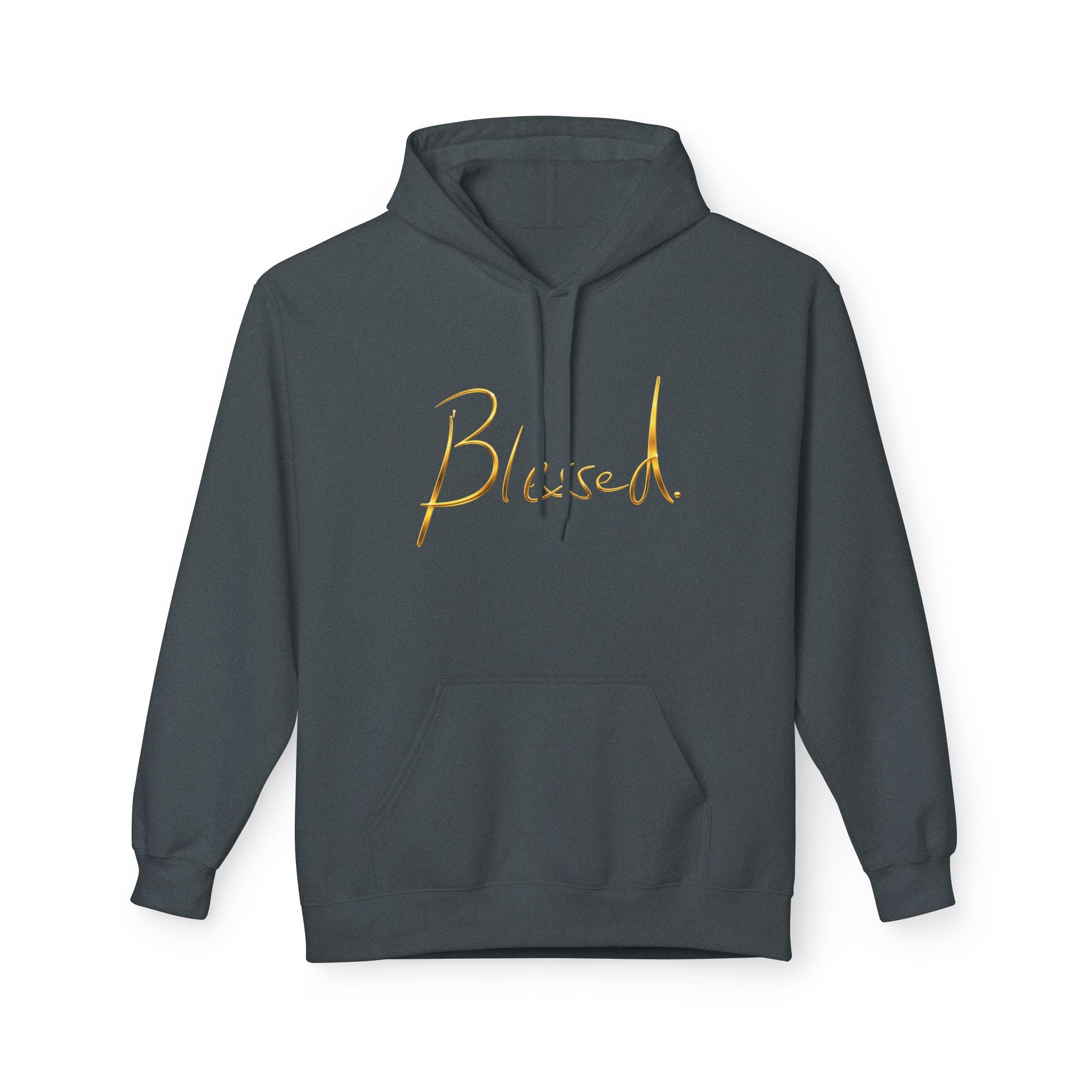 Sudadera con Capucha Blessed — Jersey Minimalista Dorado Caligrafiado (Opción de Nombre Personalizado)