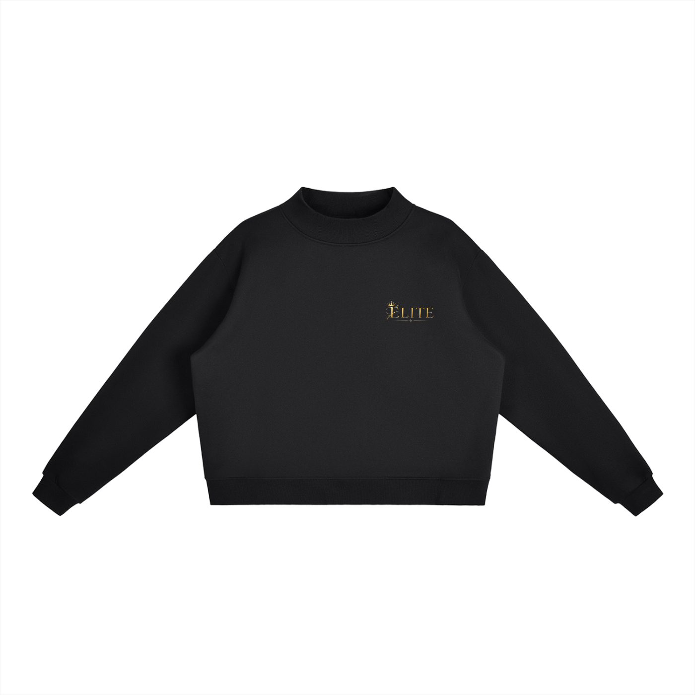 ELITE | Royal, Essential Fleece Mock-Neck Crew Sweatshirt