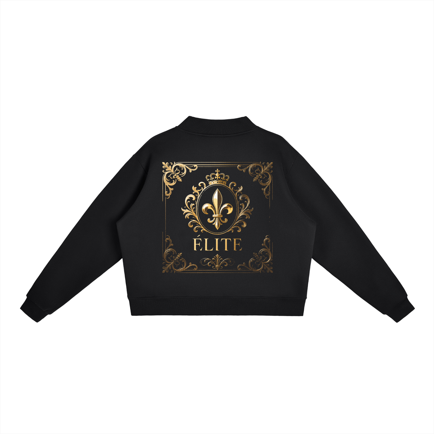 ELITE | Royal, Essential Fleece Mock-Neck Crew Sweatshirt